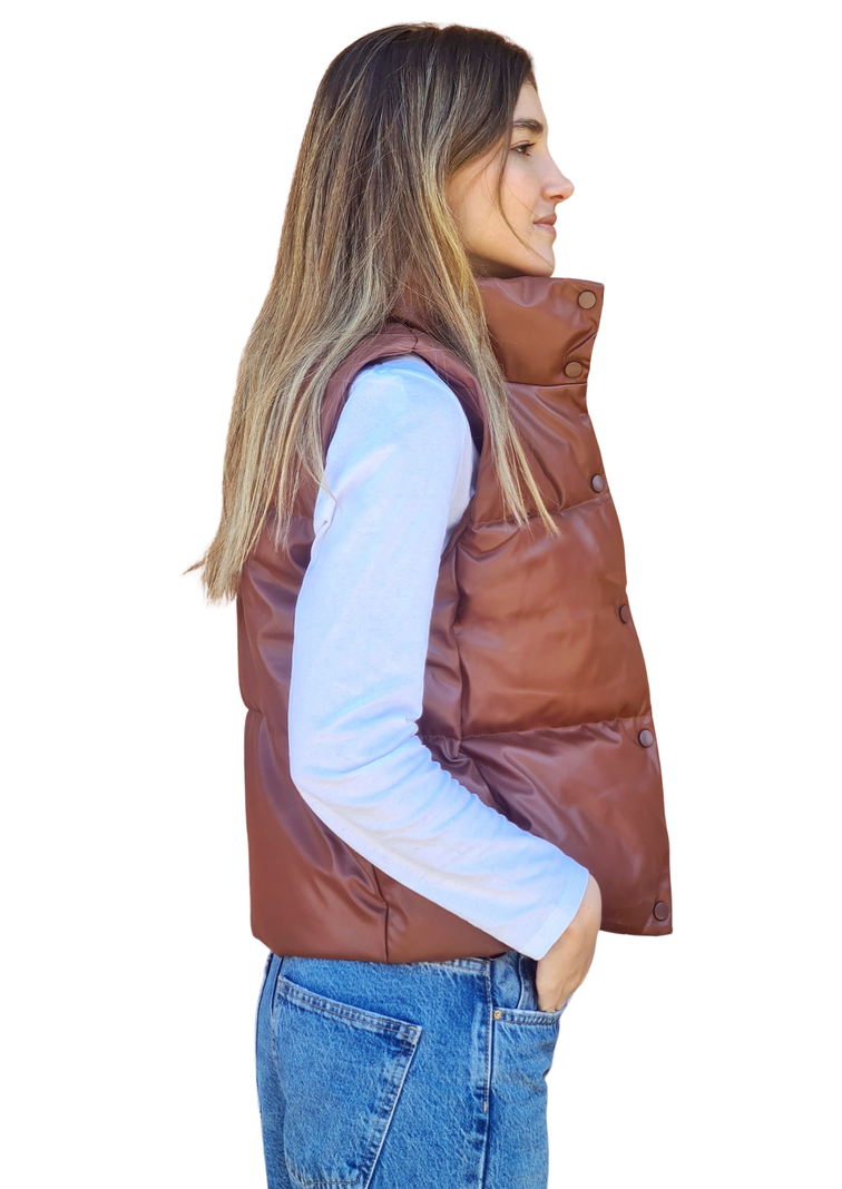Chaqueta Puffer Sin Mangas MLK Casual Cafe Mujer-2
