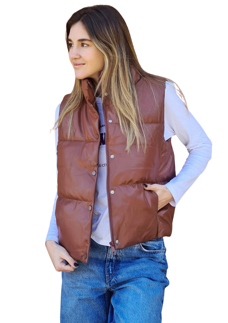 Chaqueta Puffer Sin Mangas MLK Casual Cafe Mujer-3