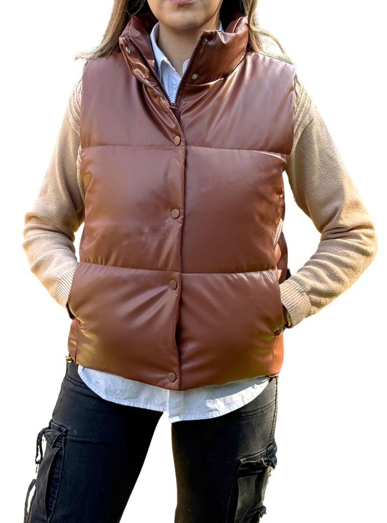Chaqueta Puffer Sin Mangas MLK Casual Cafe Mujer-4