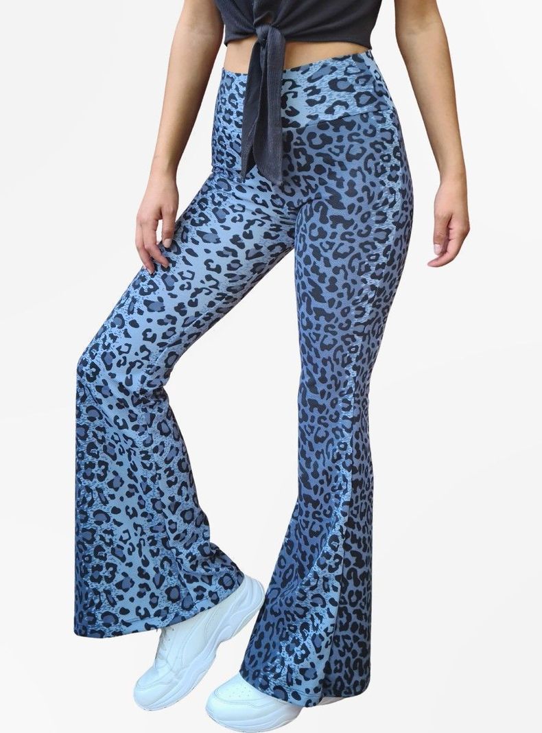 Flare Pants MLK Animal print Azul Mujer-0