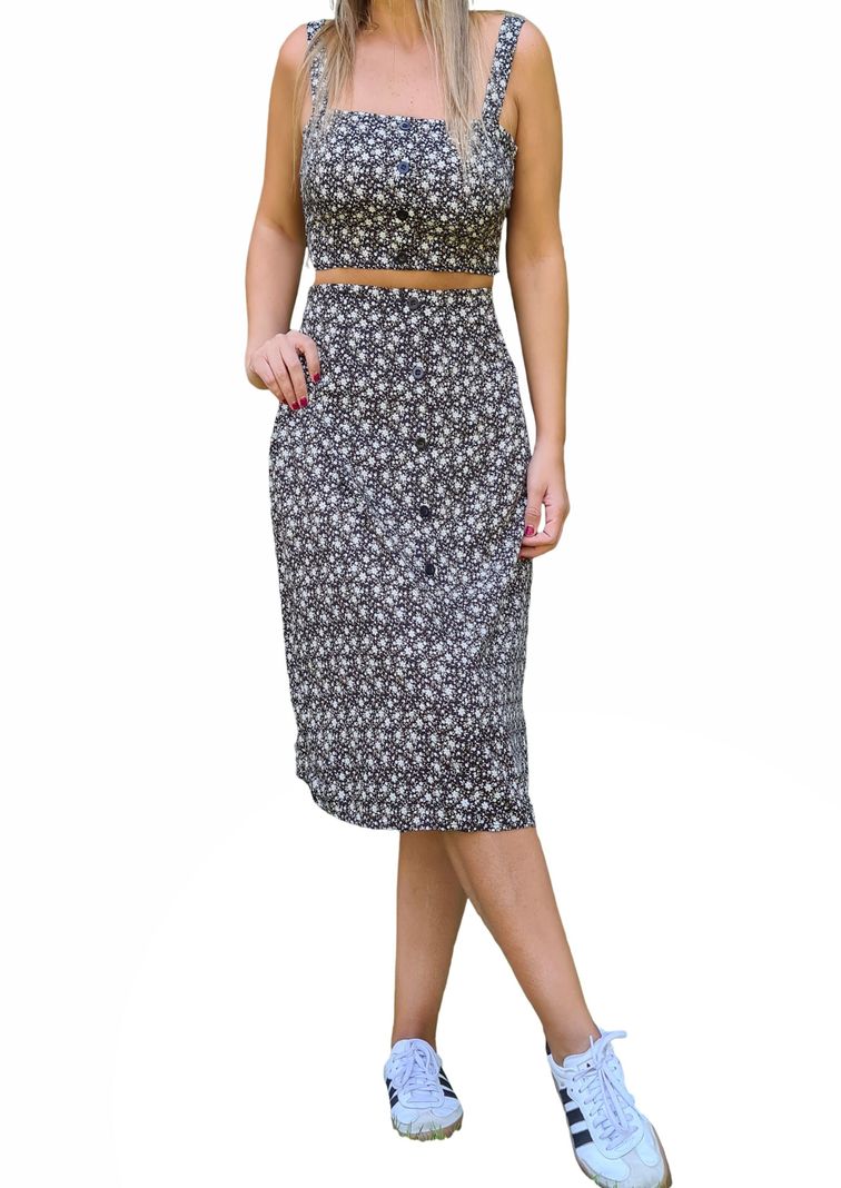 Vestido Midi en Conjunto MLK Casual Negro Mujer-0