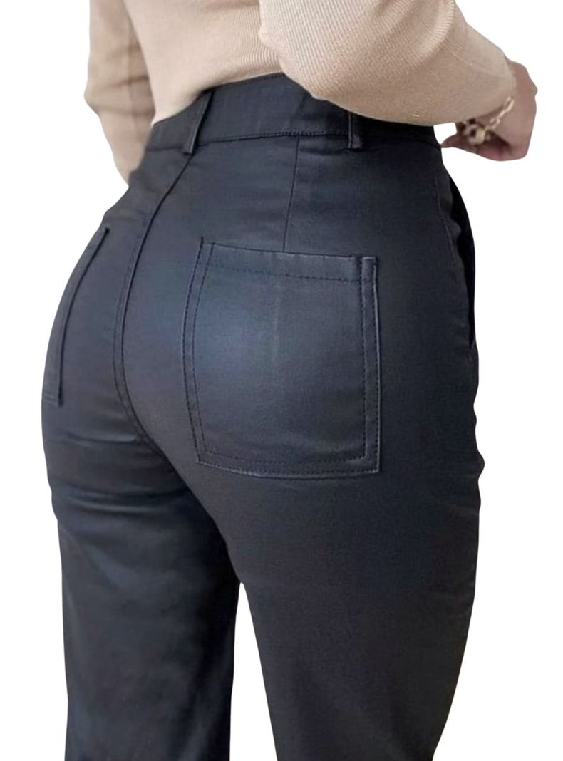 Pantalon MLK Recto Ecocuero Negro  Mujer-2