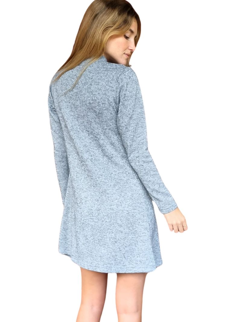 Vestido Corto Lanilla Gris  Casual Mujer MLK-2