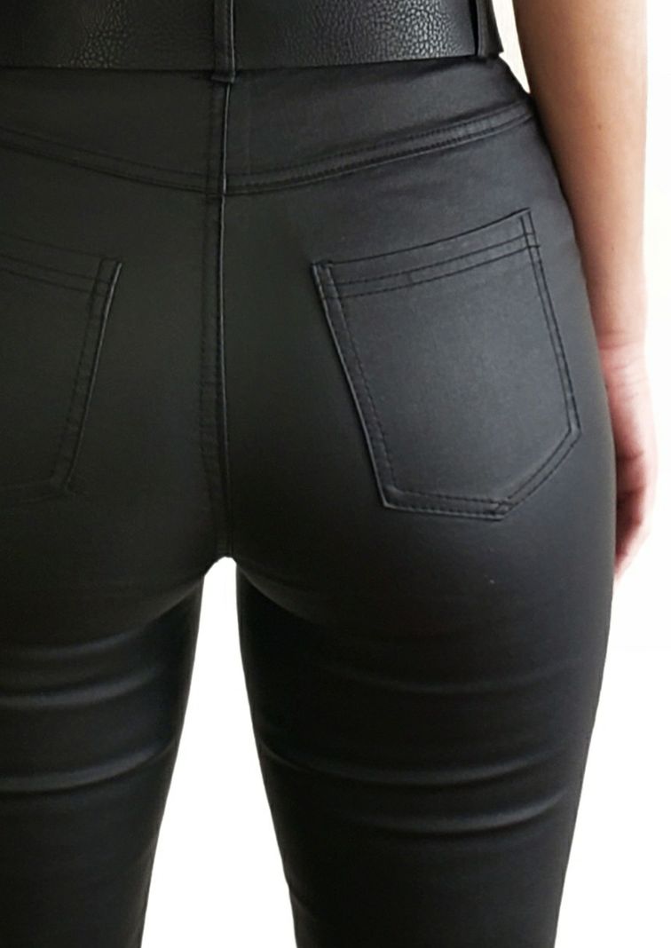 Pantalon Eco Cuero MLK Negro Mujer-2