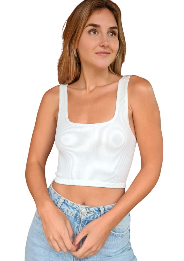 Top Basico Algodon MLK Casual Blanco Mujer-0