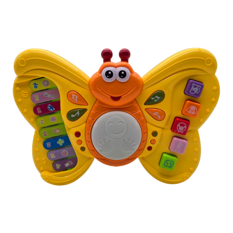 Juguete Piano Musical Con Luces Sonidos Animales Mariposa-0