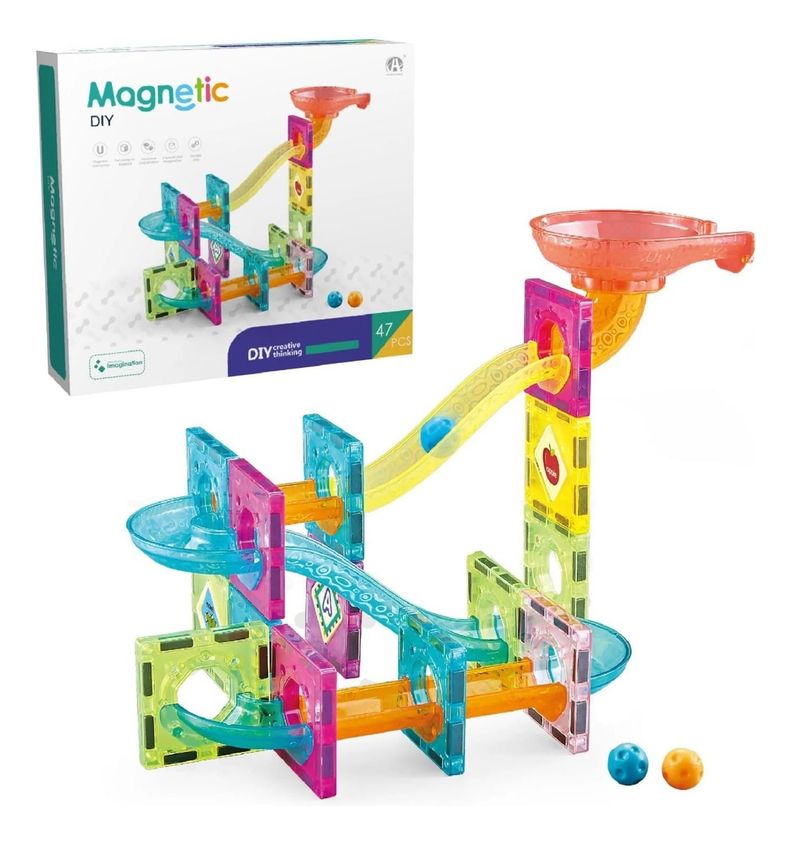 Set De Construccion Magnetico Piezas Magneticas 47 Piezas-0