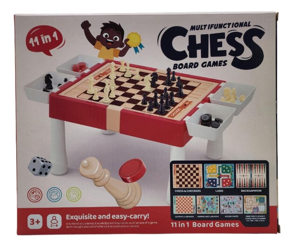 Tablero De Juego 11 En 1 Ajedrez Ludo Serpientes Y Escaleras-1