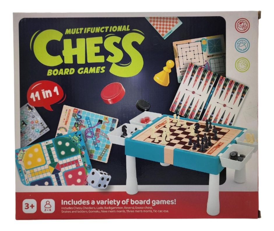 Tablero De Juego 11 En 1 Ajedrez Ludo Serpientes Y Escaleras-6