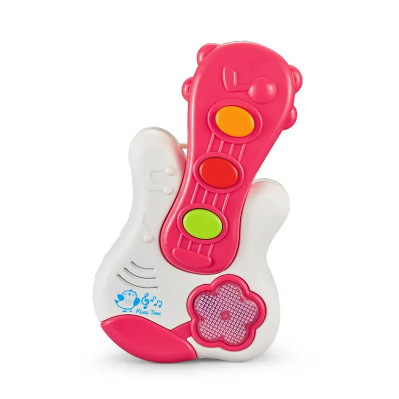 Juguete Piano Musical Con Luces Sonidos Forma Guitarra Bebe-0