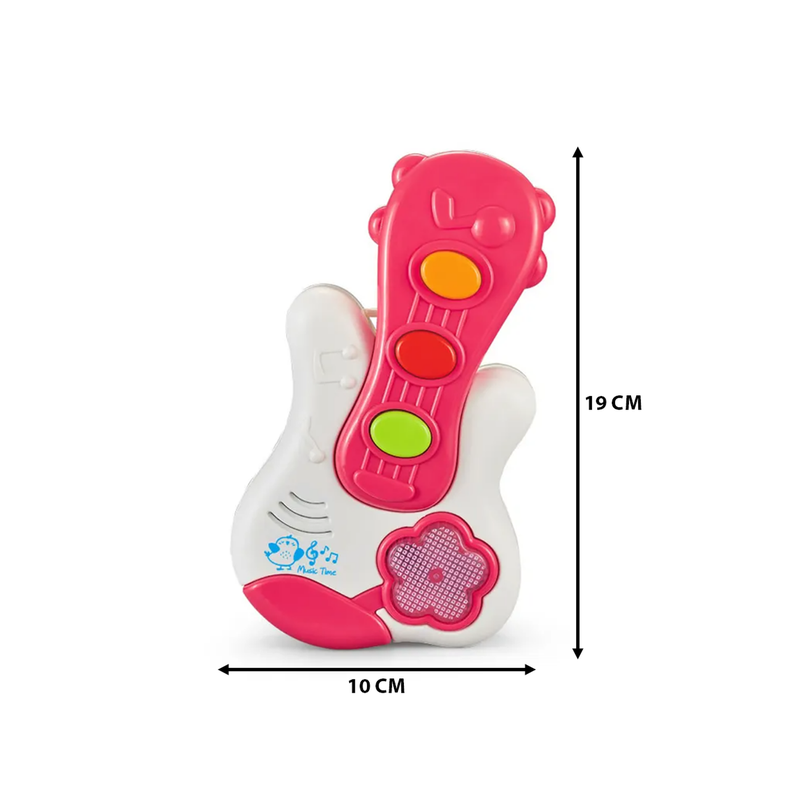 Juguete Piano Musical Con Luces Sonidos Forma Guitarra Bebe-4