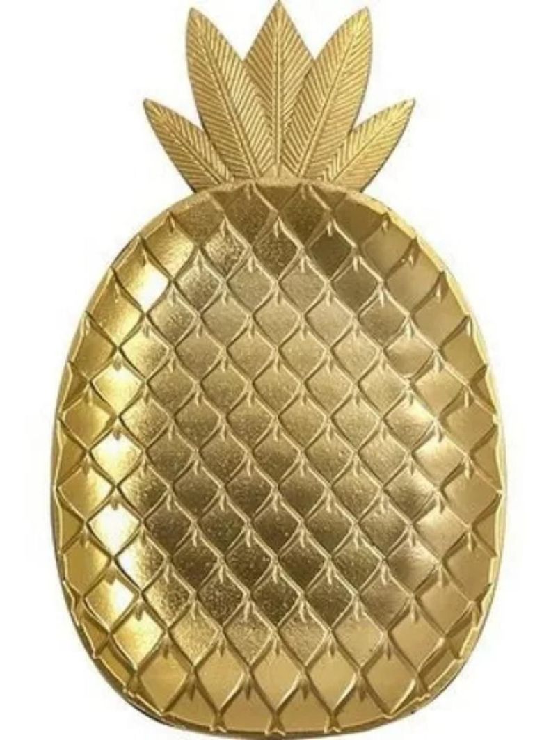 Bandeja En Forma De Piña Dorada Decorativa Para Picoteo