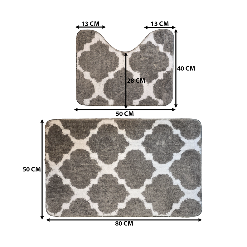 Conjunto De 2 Alfombra De Baño Suaves Absorventes Microfibra-4