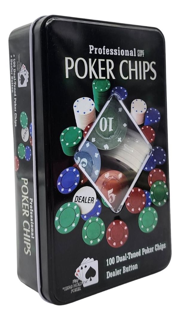 Fichas Para Juego De Poker Chips Caja De Metal Profesional-0