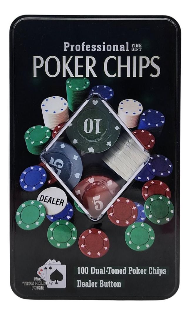 Fichas Para Juego De Poker Chips Caja De Metal Profesional-1