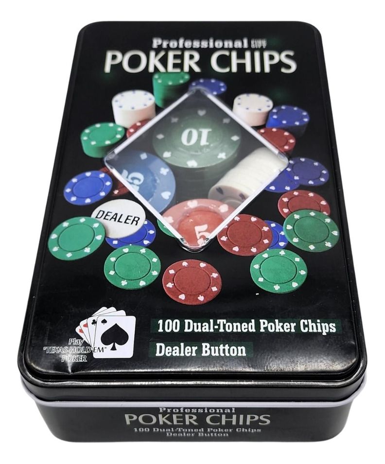 Fichas Para Juego De Poker Chips Caja De Metal Profesional-2