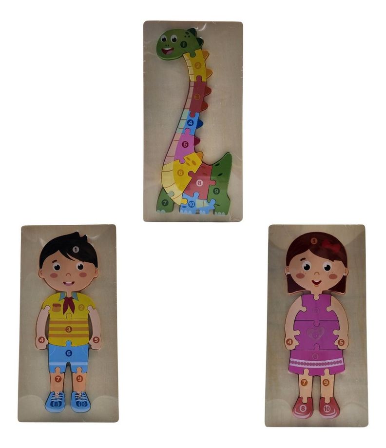 Puzzle Juego De Madera Dinosaurios Juguete Educativo-2
