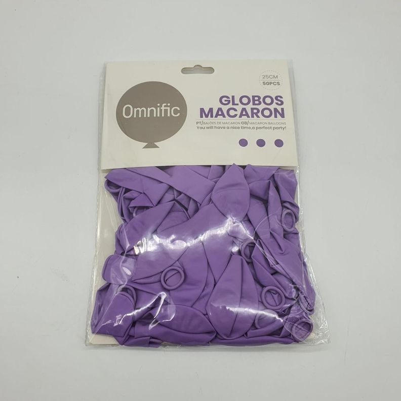 Globos Morado Macaron 50 Unidades Tamaño 25 Cm-1