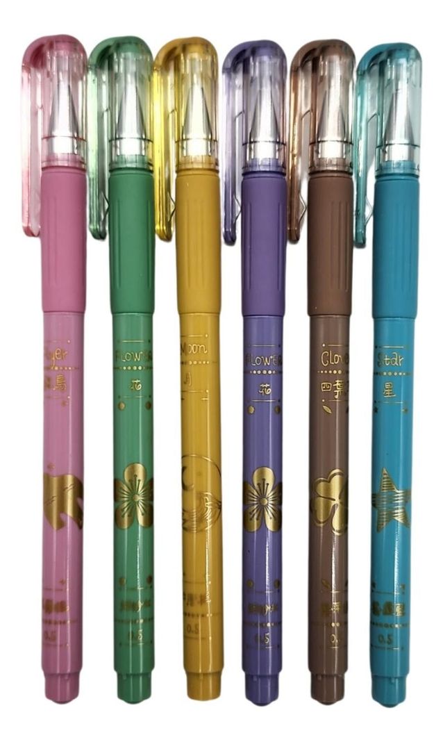 Set Lapices Gel Vintage Punta 0.5 Mm Set 6 Colores-1