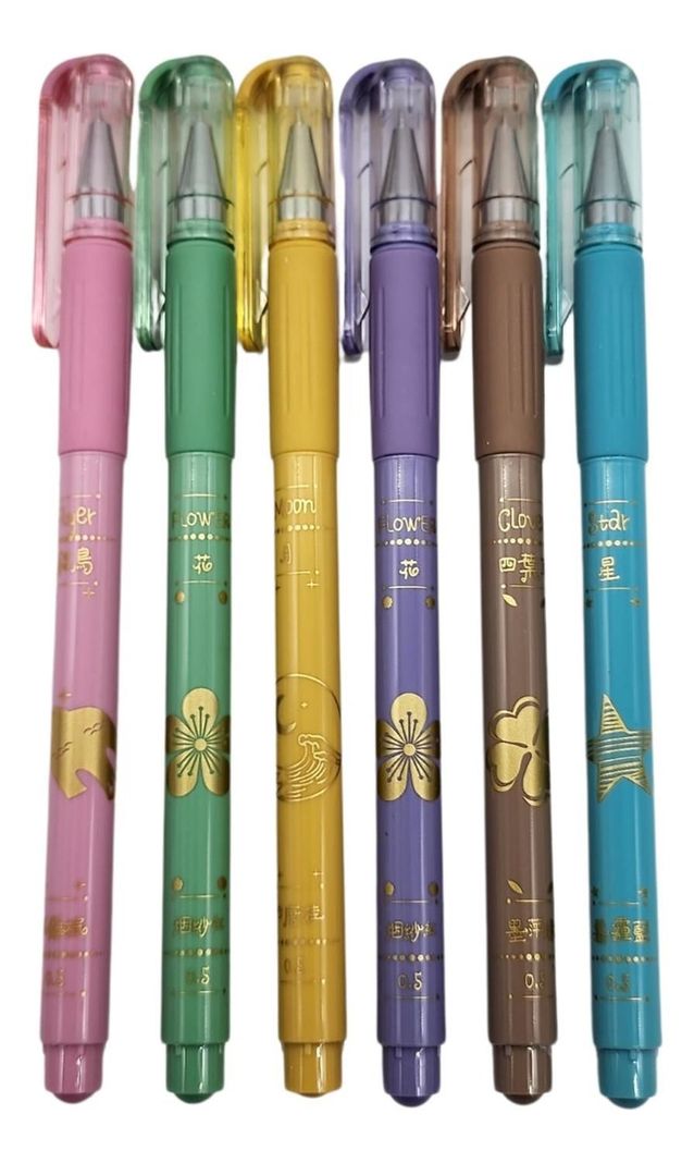 Set Lapices Gel Vintage Punta 0.5 Mm Set 6 Colores-3