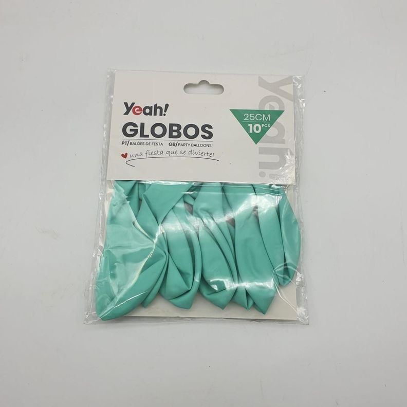 Globos Verde Agua Macaron 10 Unidades Tamaño 25 Cm Fiesta-1