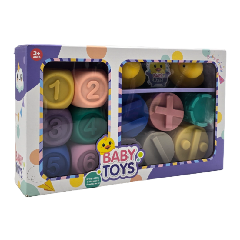 Juguete Didactico Para Bebe Sensorial Apilable Bloques Suave-0