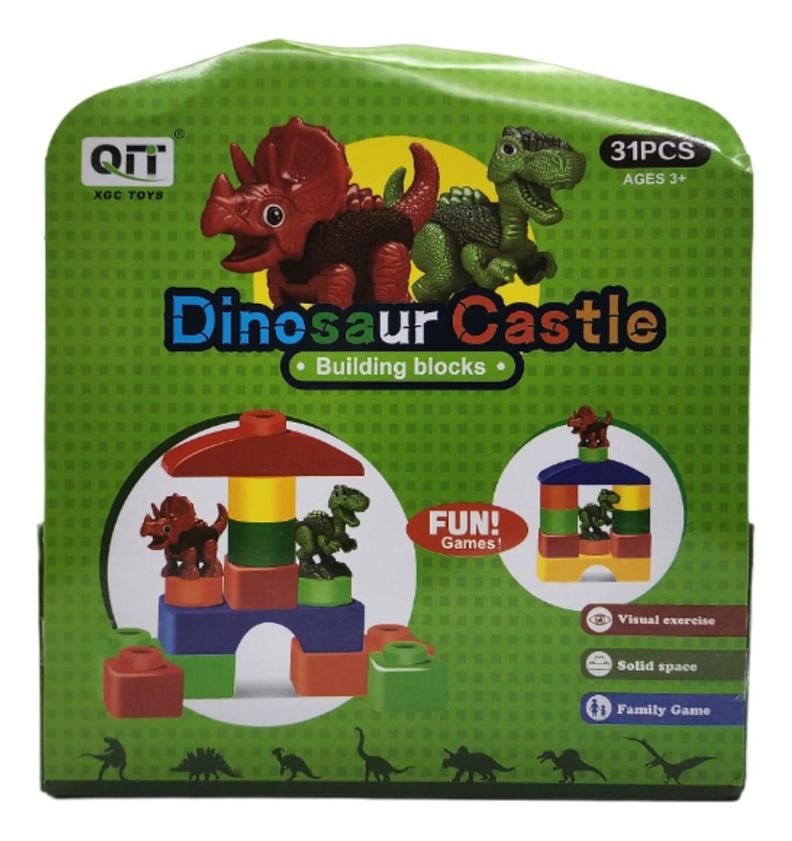 Set Bloques Y Dinosaurios Grande 31 Piezas Con Bolso Estuche-4