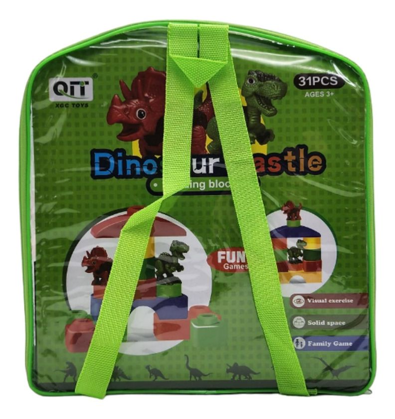 Set Bloques Y Dinosaurios Grande 31 Piezas Con Bolso Estuche-5