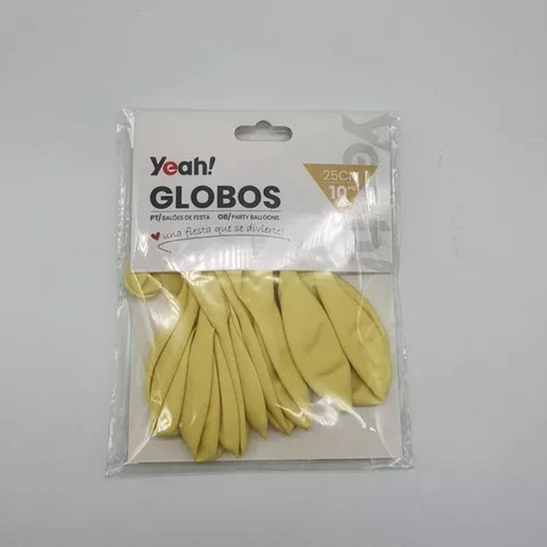 Globos Amarillo Macaron 10 Unidades Tamaño 25 Cm Fiesta-1