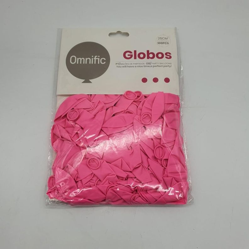 Globos Color Rosado 100 Unidades Tamaño 25 Cm-1