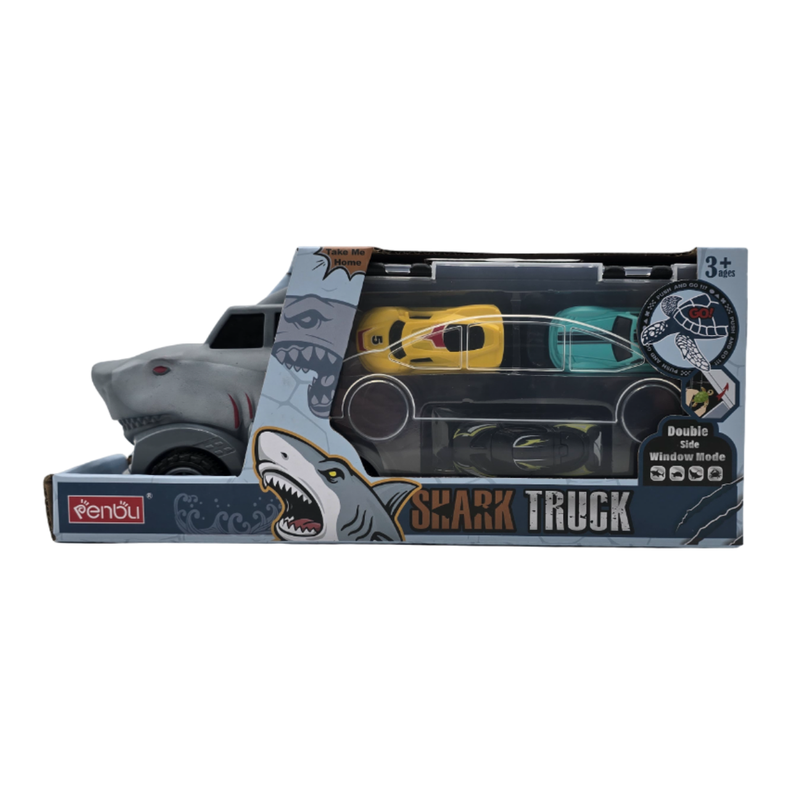 Camion De Carga Maletin Transportador Autitos Juego Tiburon-1