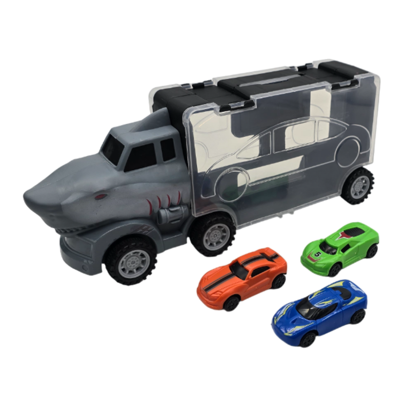 Camion De Carga Maletin Transportador Autitos Juego Tiburon-2