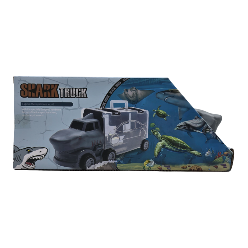 Camion De Carga Maletin Transportador Autitos Juego Tiburon-4