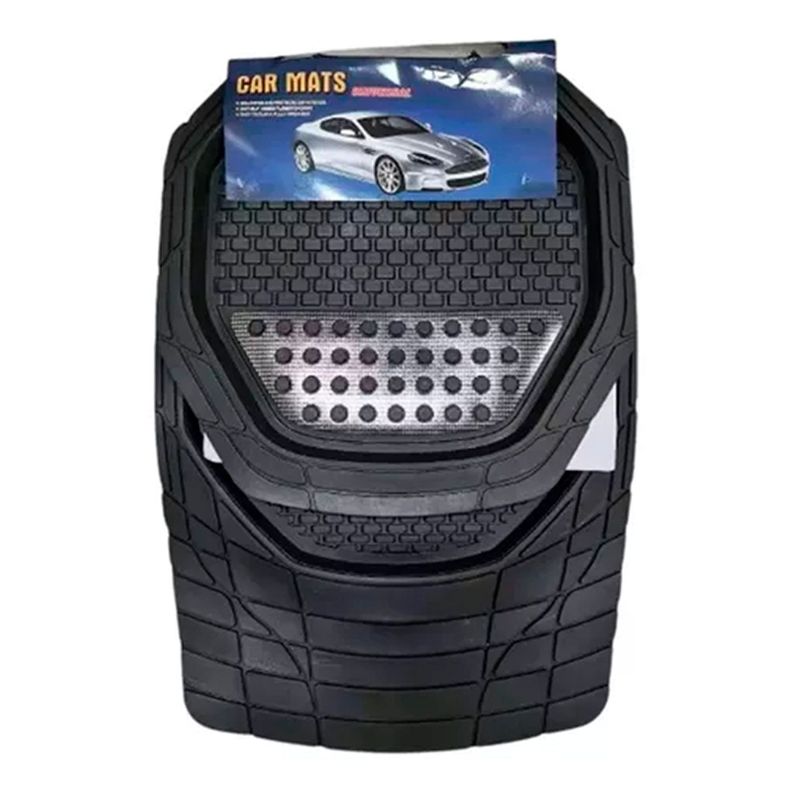 Alfombra De Goma Cubre Piso Para Auto Universal Set 4 Piezas-0
