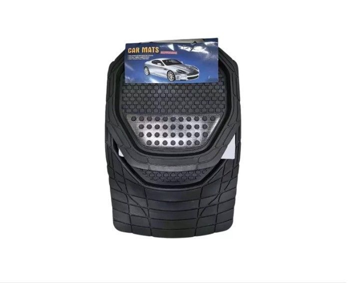 Alfombra De Goma Cubre Piso Para Auto Universal Set 4 Piezas-1