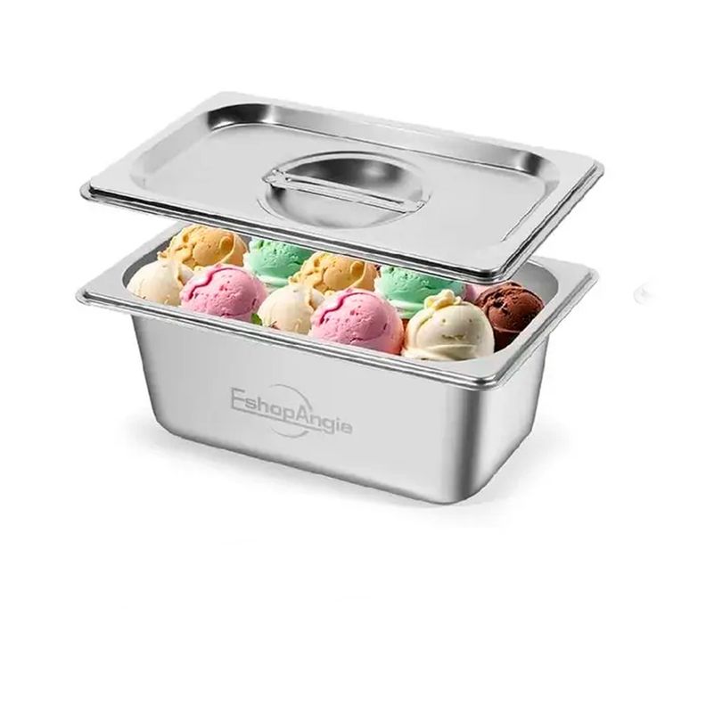 Pack 6 Deposito Gastronomico Acero 16 Cm X 26 5 Cm Con Tapa