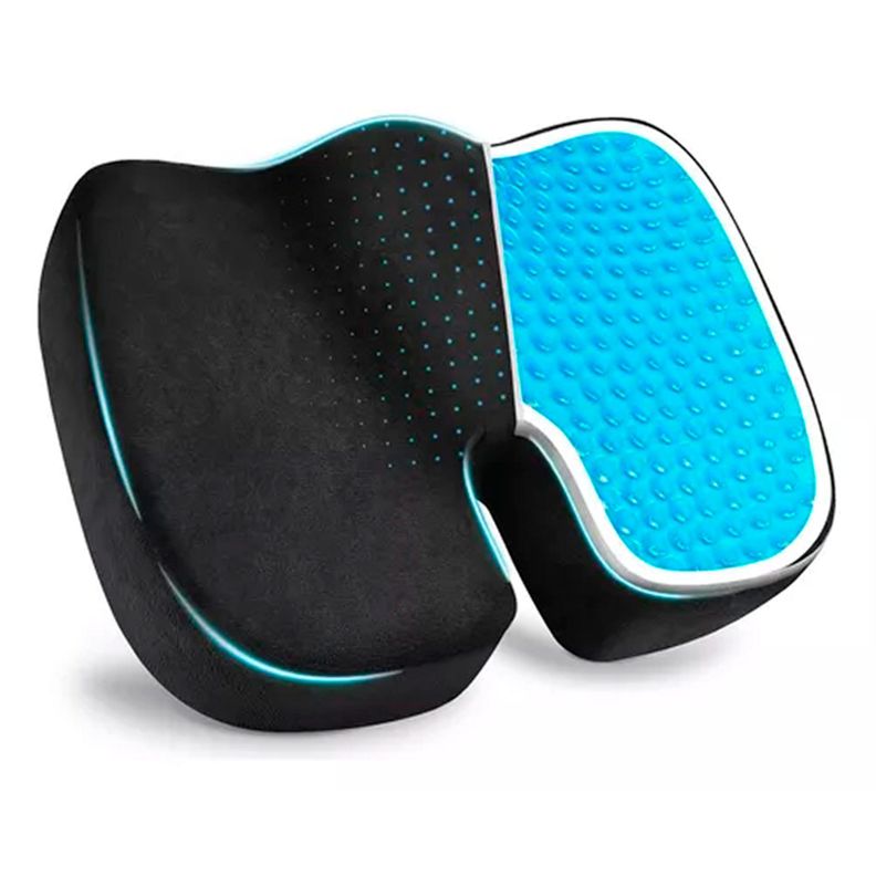 Cojín Asiento Memory Foam Y Gel Ortopédico Coxis Ergonomico-0
