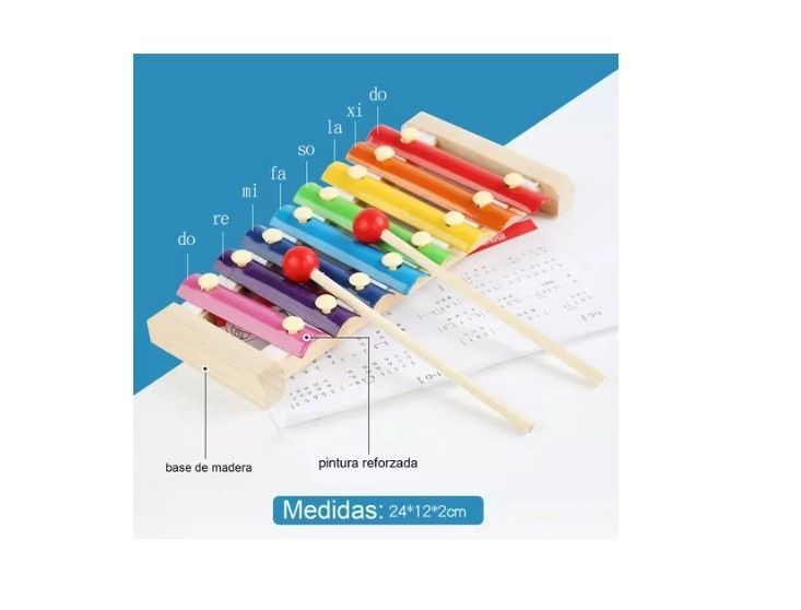 Set 8 Instrumento Musicales Montessori Madera Para Niños-2