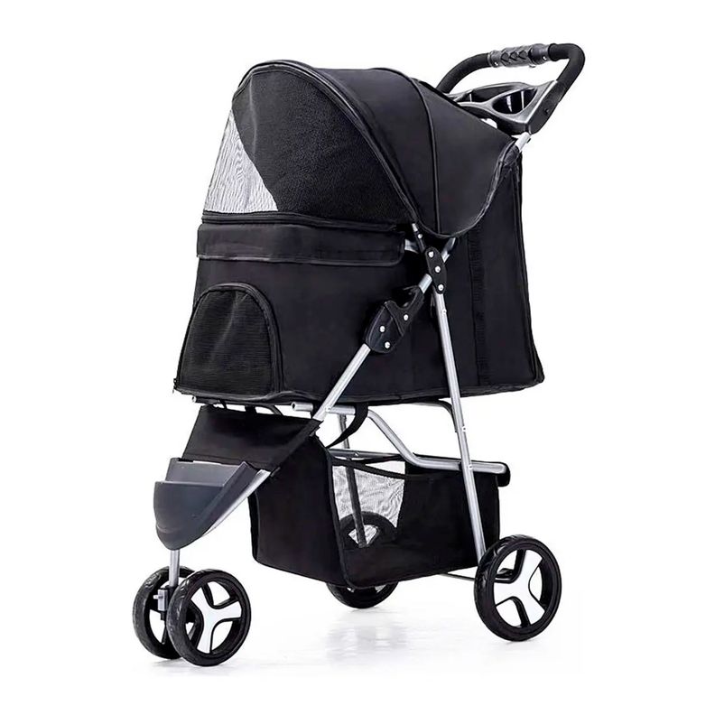 Coche Para Mascota Plegable Y Lavable Raza Peque a Mediana Negro