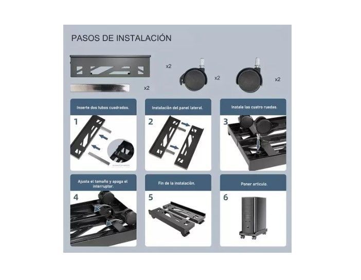 Base/soporte De Cpu Expandible Retráctil Con Ruedas Y Freno-6