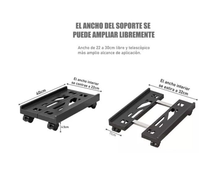 Base/soporte De Cpu Expandible Retráctil Con Ruedas Y Freno-7