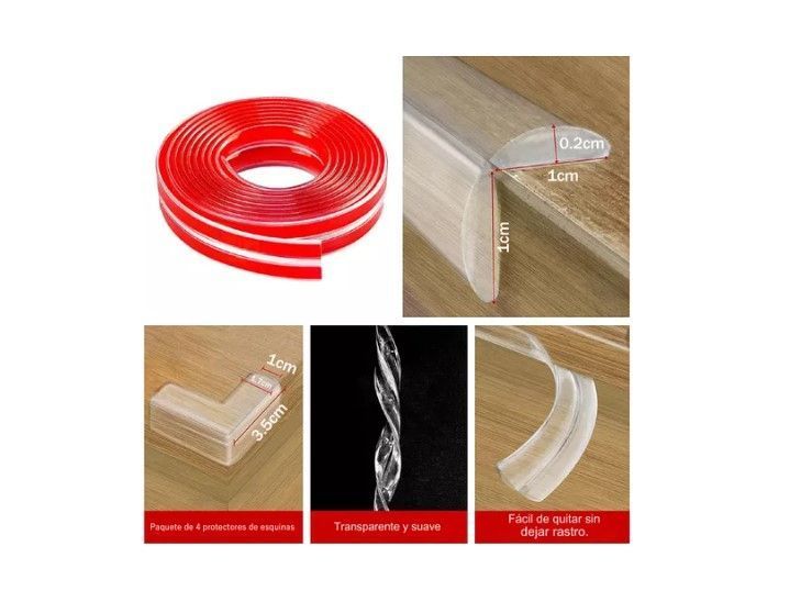 Protector Transparente Borde Esquina Para Mesa Muebles 6mtrs-3