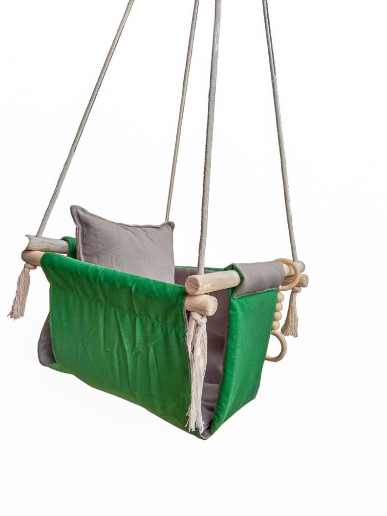 Columpio Ergonómico de Algodón, modelo Colcha Musgo hasta 35 kilos-2