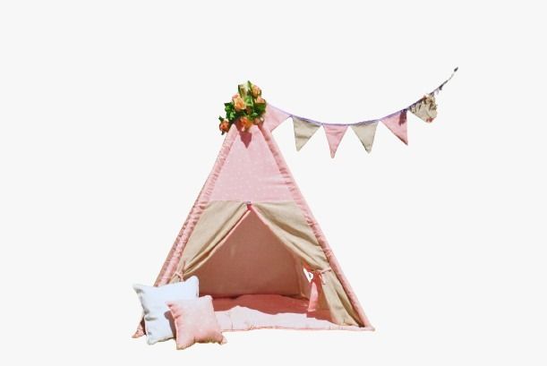 Carpa Tipi Infantil Algodón modelo Moon Rosa-0
