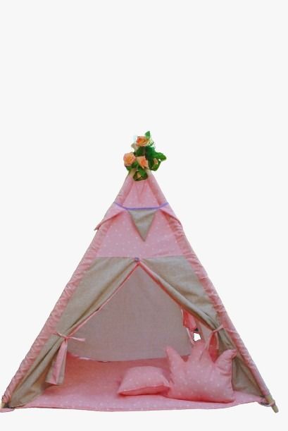 Carpa Tipi Infantil Algodón modelo Moon Rosa-1