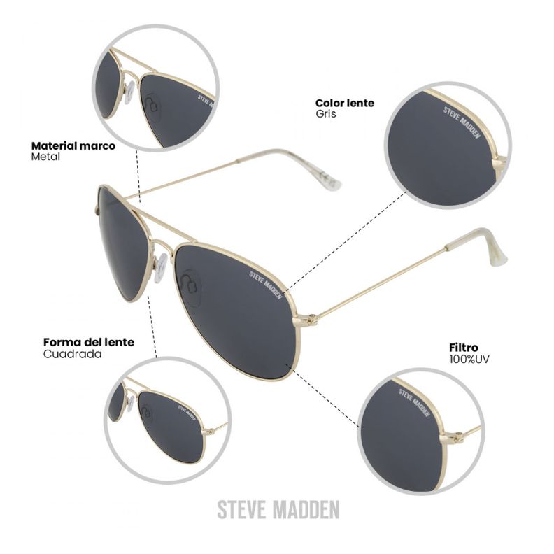 Lentes de Sol Steve Madden X17095 Outlook Unisex-3