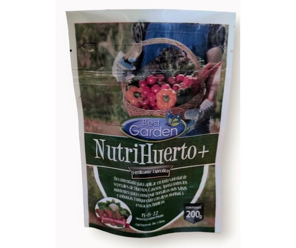 Fertilizante Soluble Nutrihuertos 200 G        Verde