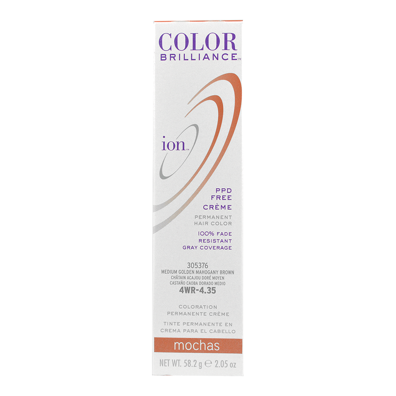 Tinte Permanente En Crema Ion 4.35 Castano Caoba Medio Dorado