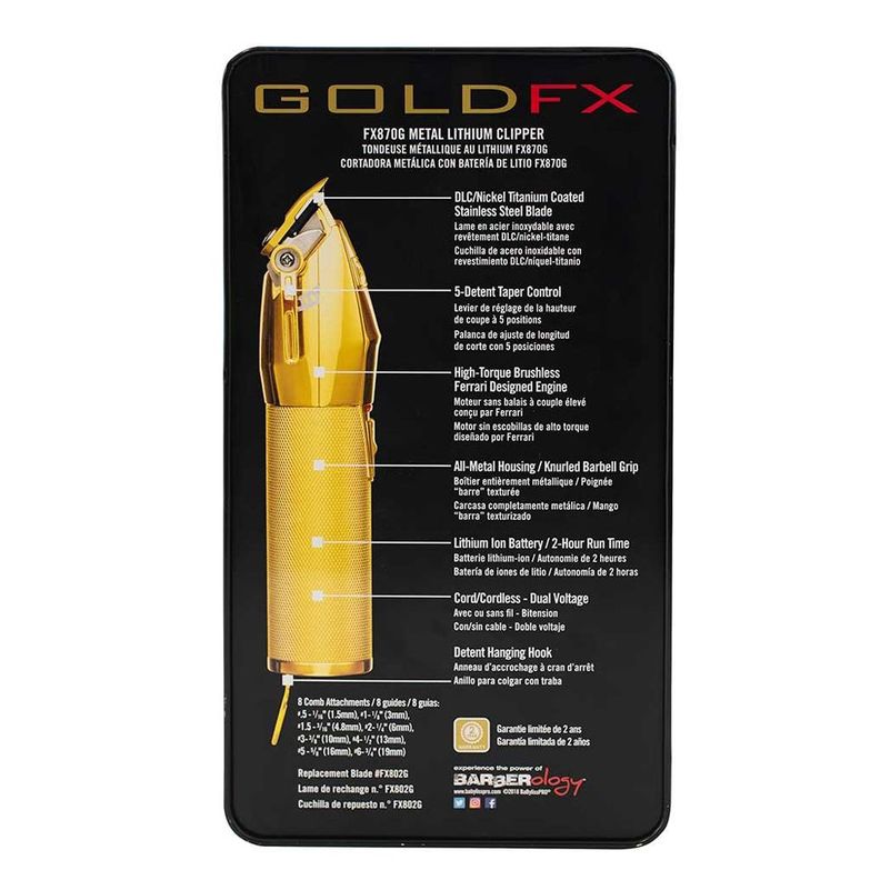 Cortapelo Motor Sin Carbones Con Accesorios Babylisspro Gold-3
