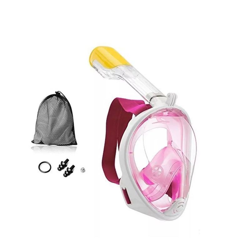 Mascara Snorkel Mascara De Buceo Fullface Completa rosa-2
